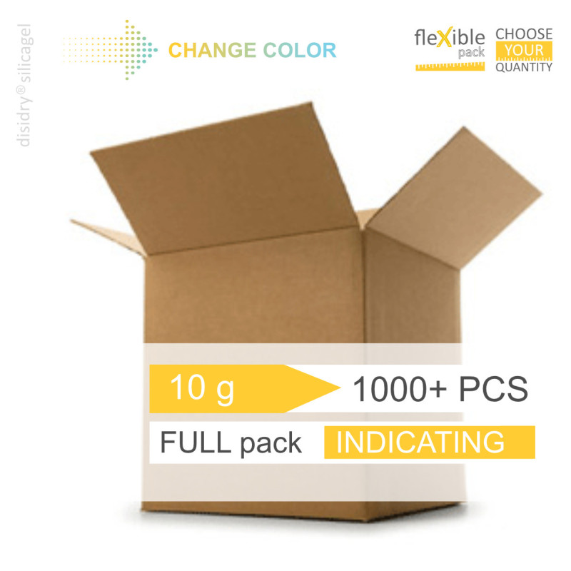 Sobre 10 g | 1000+pcs indicating gel de sílice | FULL BOX Sobre 10 g | 1000+pcs indicating gel de sílice | FULL BOX