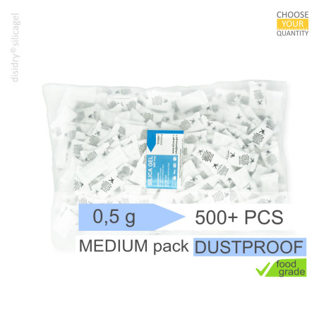 Micro Bags 0,5 g - 500 PIEZAS Food-grade - gel de sílice Tyvek®